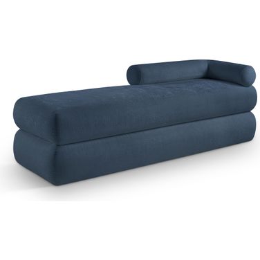 Kennedy Chenille Fabric Bench In Light Blue