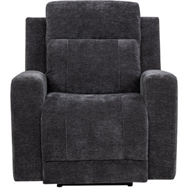 Kennett Chenille Upholstered Power Recliner Chair In Dark Grey
