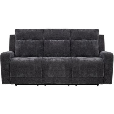 Kennett Chenille Upholstered Power Reclining Sofa In Dark Grey
