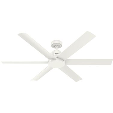 Kennicott 60 Inch Energy Star Damp Rated Ceiling Fan and Handheld Remote In Fresh White
