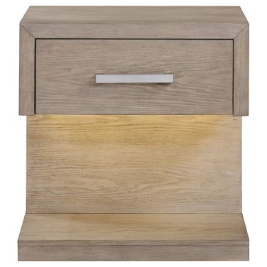 Kenora 1-Drawer Nightstand Bedside Table In Barley Brown
