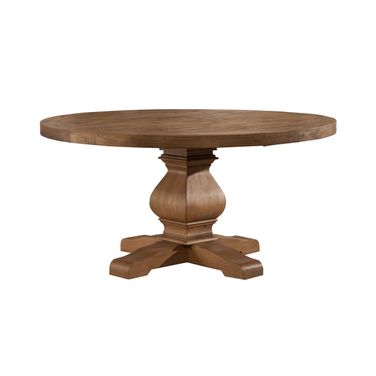 Kensington Round Solid Pine Dining Table In Reclaimed Natural