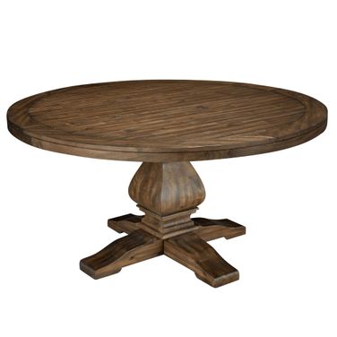Kensington Round Solid Pine Dining Table In Walnut