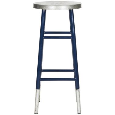 Kenzie 30 Inch Silver Dipped Bar Stool in Navy and Silver