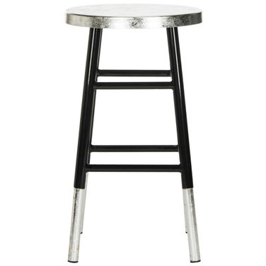 Kenzie Silver Dipped Counter Stool in Black and Silver