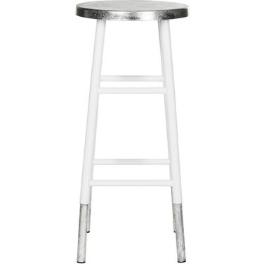 Kenzie White 30 Inch Silver Dipped Bar Stool