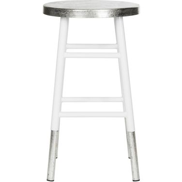 Kenzie White and Silver Dipped Counter Stool
