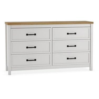 Kerisden Six Drawer Dresser In White and Brown