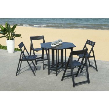 Kerman Black Table And 4 Chairs