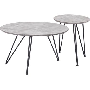 Kerris Coffee Table Set 2-Piece In Gray and Black