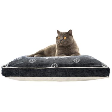 Ketra Mandala Stonewash Pillow Dog and Cat Bed With Removable Cover In Blue