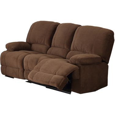 Kevin Upholstered Reclining Sofa with Dual Recliners In Brown