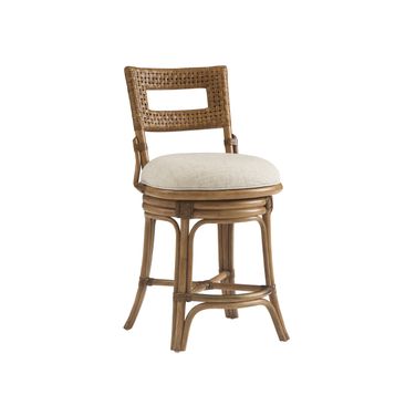Key Biscayne Bay Harbour Swivel Counter Stool In Natural