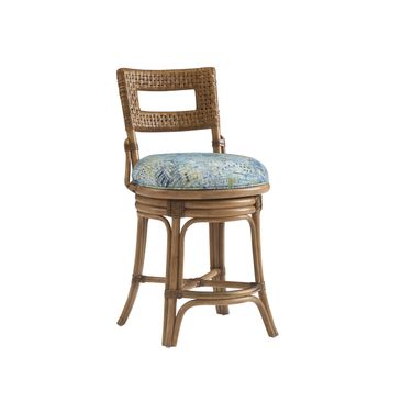Key Biscayne Bay Harbour Swivel Counter Stool In Sunwashed