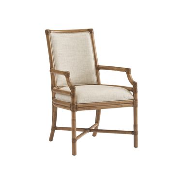 Key Biscayne Oceanside Rattan Arm Chair In Sunwashed