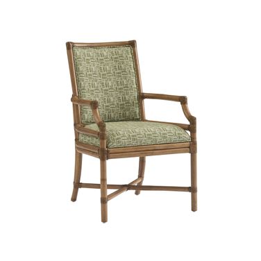 Key Biscayne Oceanside Rattan Arm Chair In Sunwashed