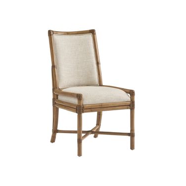Key Biscayne Oceanside Rattan Side Chair In Sunwashed