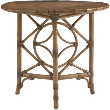 Key Biscayne Palm Island Drop-Leaf Accent Table In Sunwashed