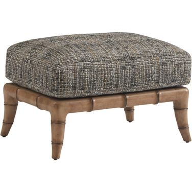 Key Biscayne Star Island Ottoman In Black and Brown