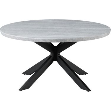 Keyla Faux-Marble Round Cocktail Table In Gray