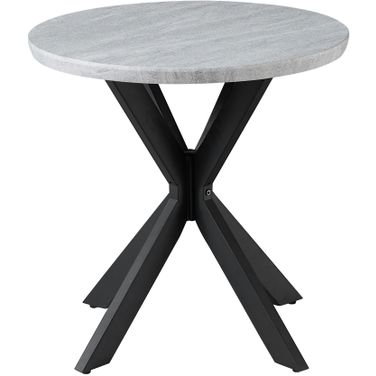 Keyla Faux-Marble Round End Table In Gray
