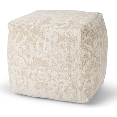 Khloe 18 Inch Pouf In Cream
