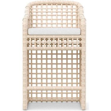 Kiawah Barstool with Cushion In Polar and Almond