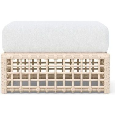 Kiawah Ottoman with Cushion In Polar and Almond