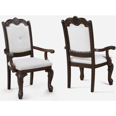 Kiera Arm Chair Set of 2 In Cherry