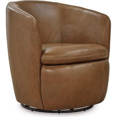 Kierreys Swivel Chair In Caramel