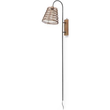 Kiley Woven Shade with Metal Wall Sconce In Brown