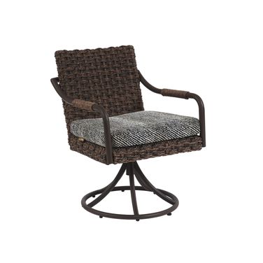 Kilimanjaro Swivel Rocker Dining Chair In Brown/Black/Cream