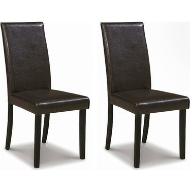 Kimonte Brown Upholstered Dining Side Chair Set of 2