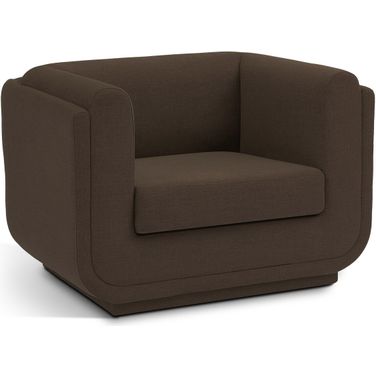 Kimora Linen Textured Fabric Chair In Brown