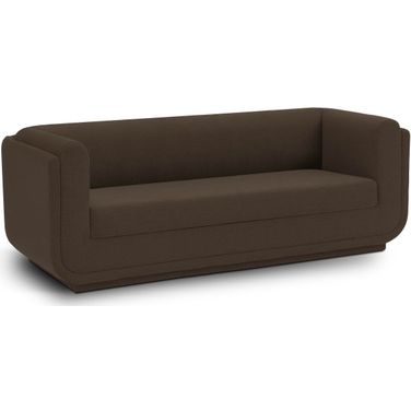 Kimora Linen Textured Fabric Sofa In Brown