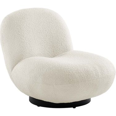 Kindred Upholstered Fabric Swivel Chair In Ivory