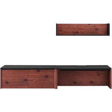 Kinetic 38 Inch Wall Mount Office Desk With Cabinet And Shelf In Black Cherry