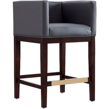 Kingsley Counter Stool in Grey and Dark Walnut