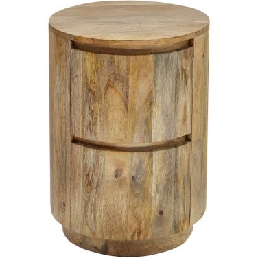 Kingston 2-Drawer 18 Inch Round Nightstand In Natural