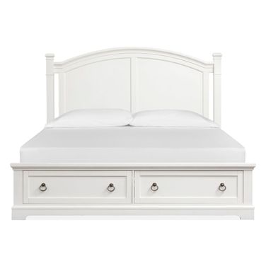 Kingston King Panel Storage Bed In Whisper White And Cerused Nutmeg
