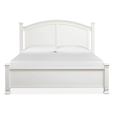 Kingston Queen Panel Bed In Whisper White And Cerused Nutmeg
