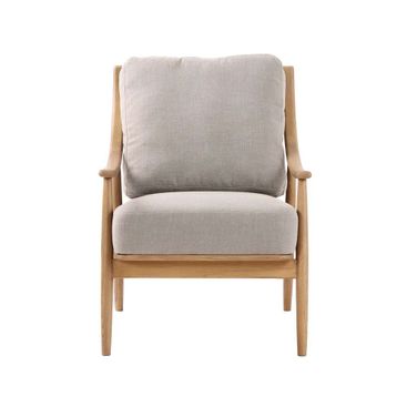 Kinsley Club Chair In Light Linen and Natural