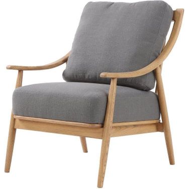 Kinsley Club Chair In Stormy Grey And Natural Frame