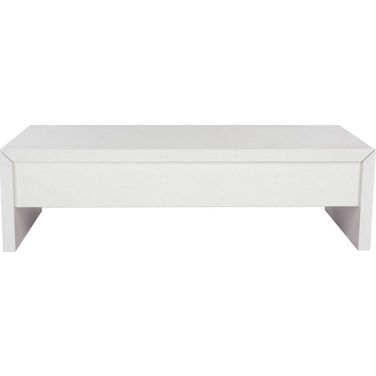 Kinsley White and Chrome Lift-Top Coffee Table