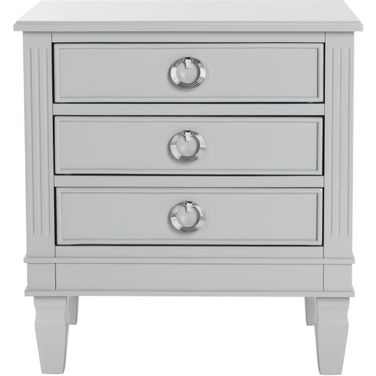 Kira Grey 3-Drawer Nightstand
