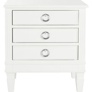 Kira White 3-Drawer Nightstand