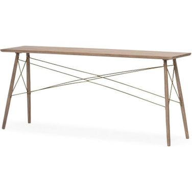 Kirby I Brown Wooden Cross Braced Console Table