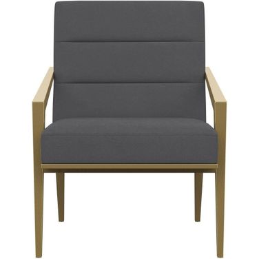 Kirra Upholstered Metal Arm Accent Chair In Dark Grey