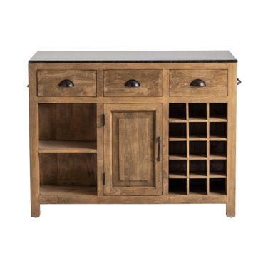 Kitchen Island/Bar Cabinet In Brown and Black