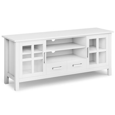 Kitchener Solid Wood 60 Inch Wide TV Media Stand In White